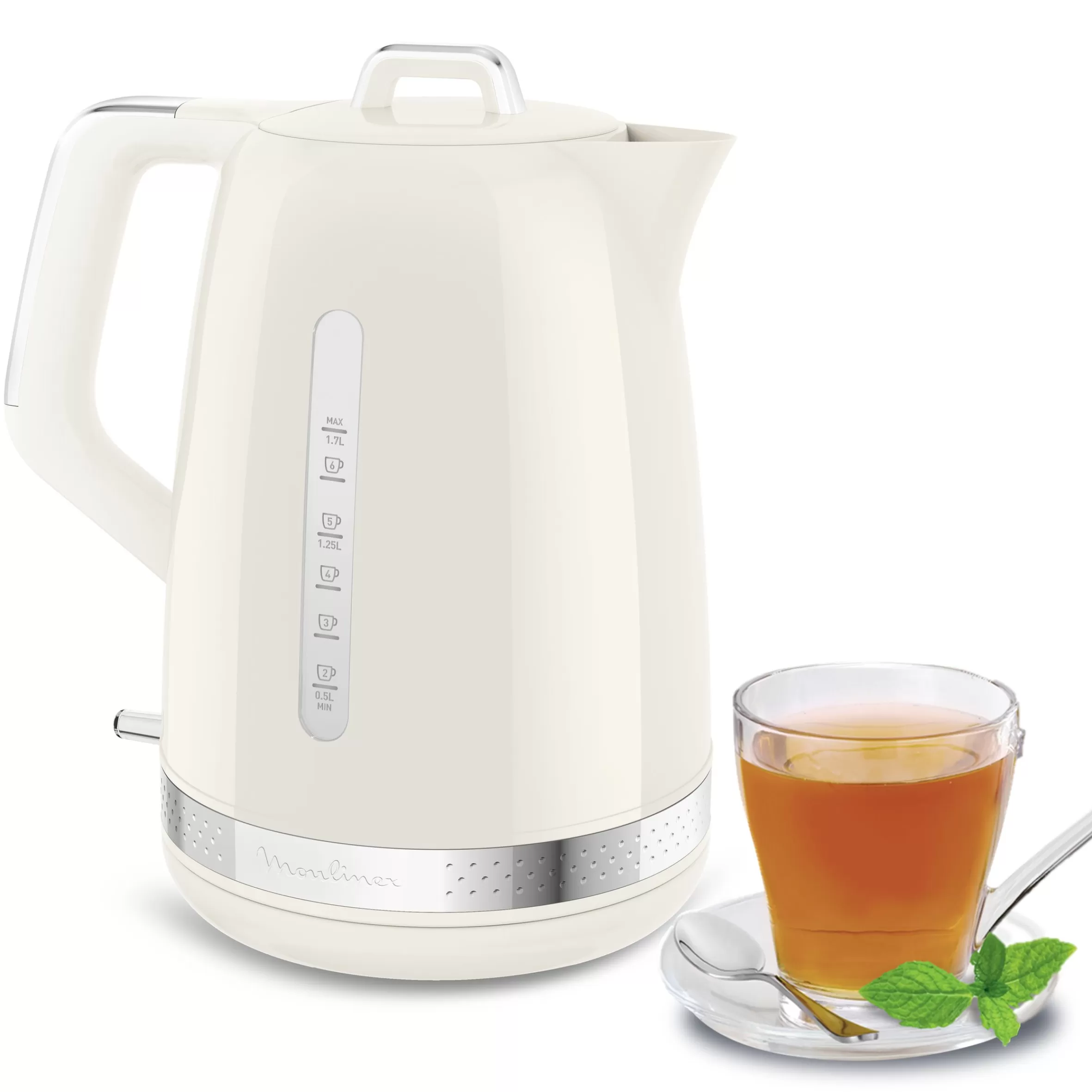 Bouilloire Electrique Soleil Ivoire, 1,7 L, Design Retro Vintage-Moulinex Fashion