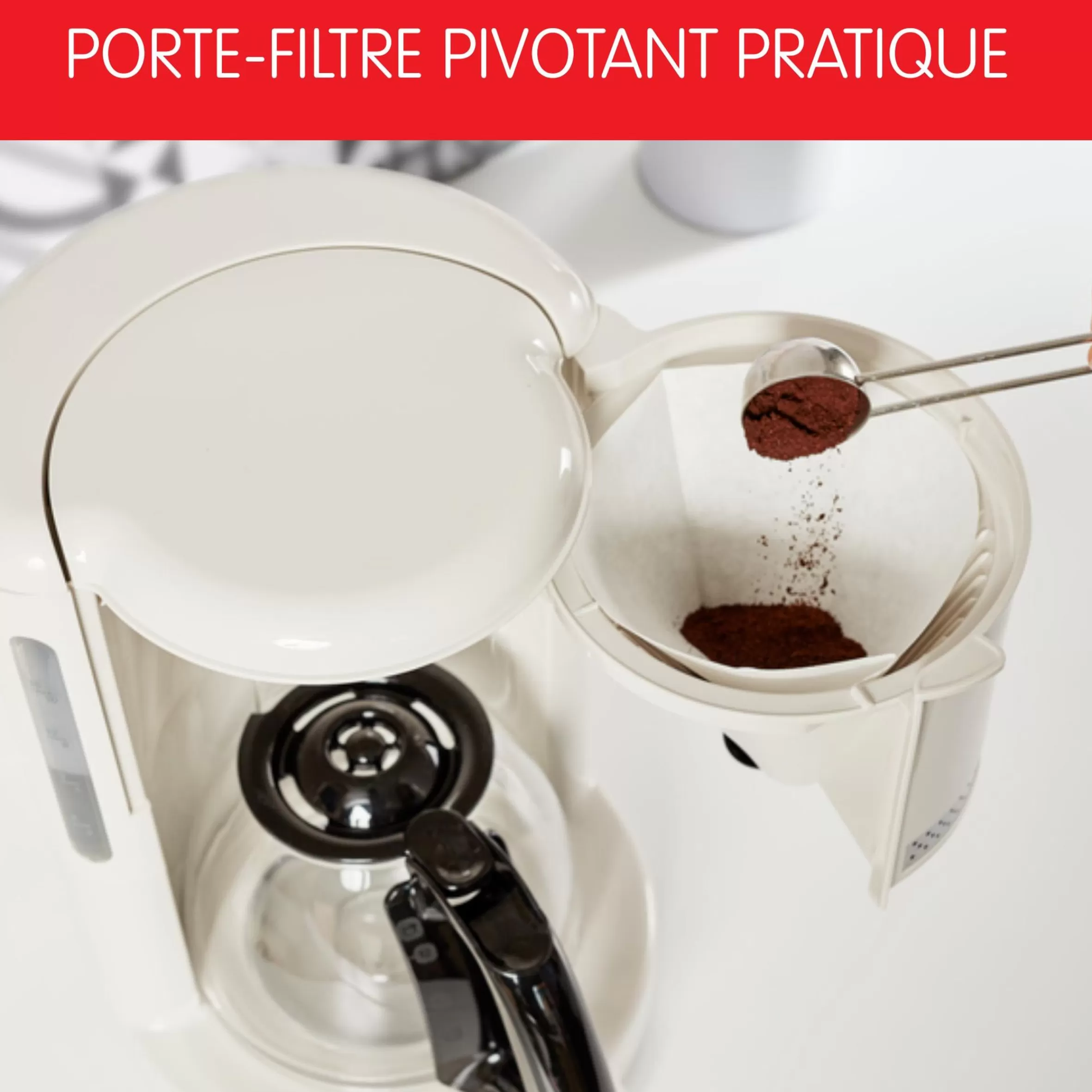 Cafetiere Filtre Soleil Ivoire, Design Vintage, Capacite 1,25L,-Moulinex Best