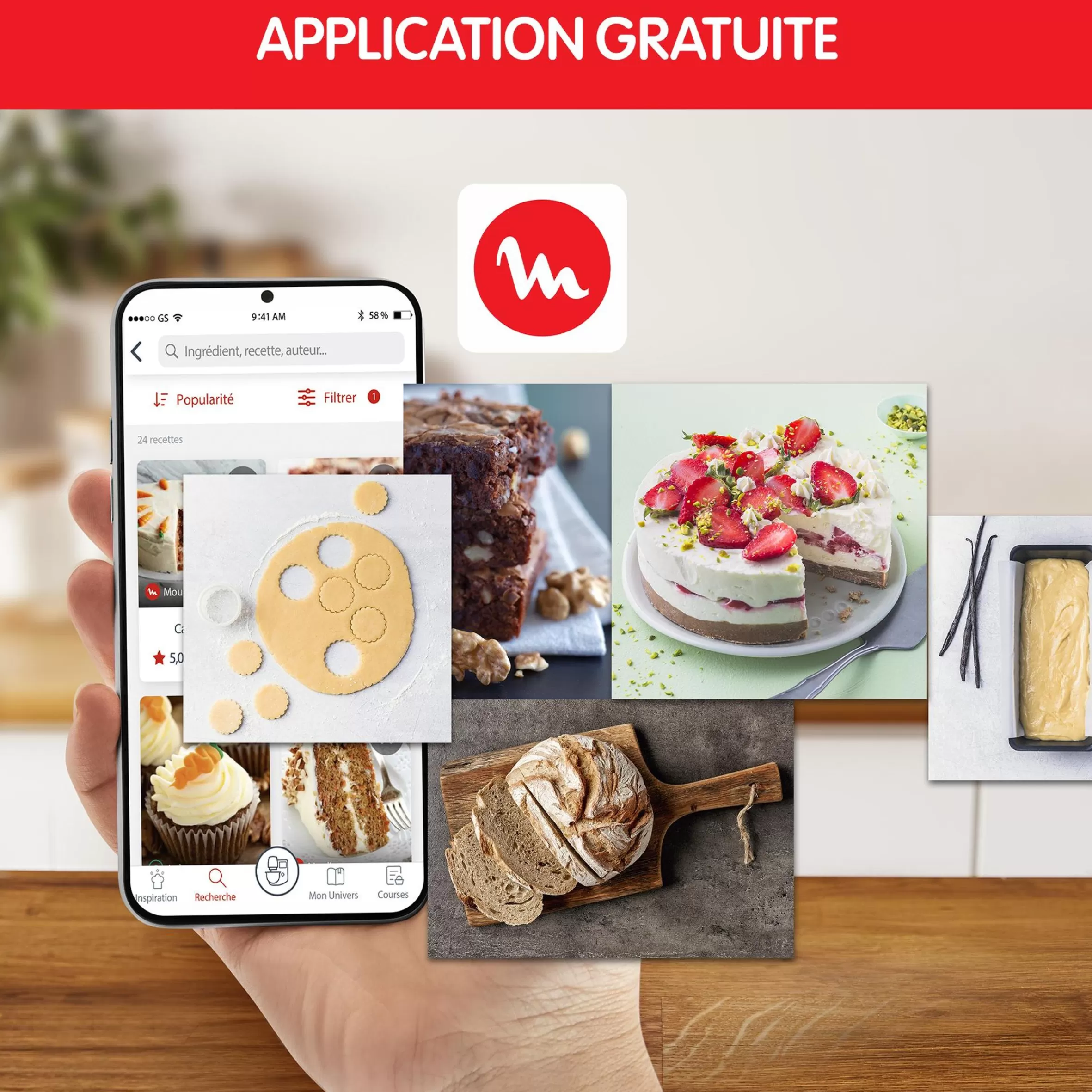 Coach, Robot Patissier, 8 Programmes, Coaching Sur L'App Gratuite, Pinceau + Maryse-Moulinex Fashion