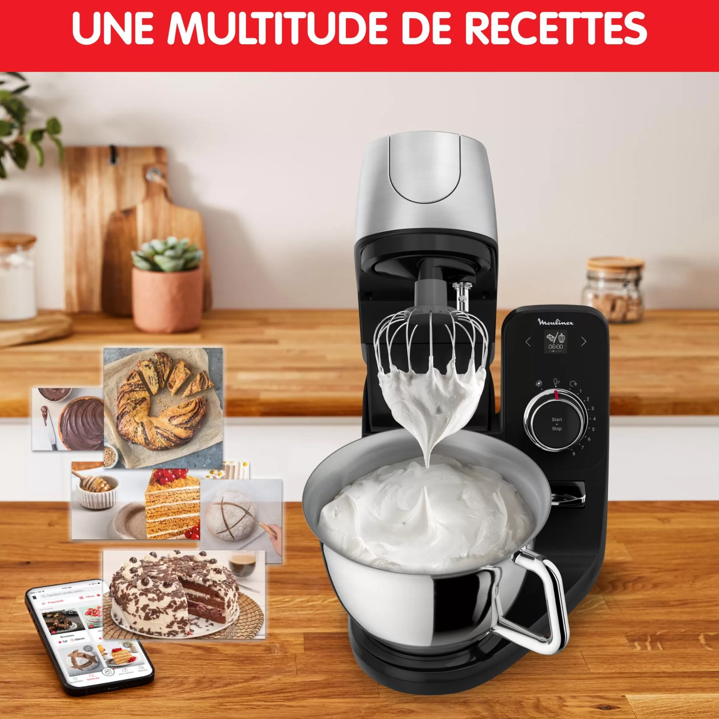 Coach, Robot Patissier, 8 Programmes, Coaching Sur L'App Gratuite, Pinceau + Maryse-Moulinex Fashion