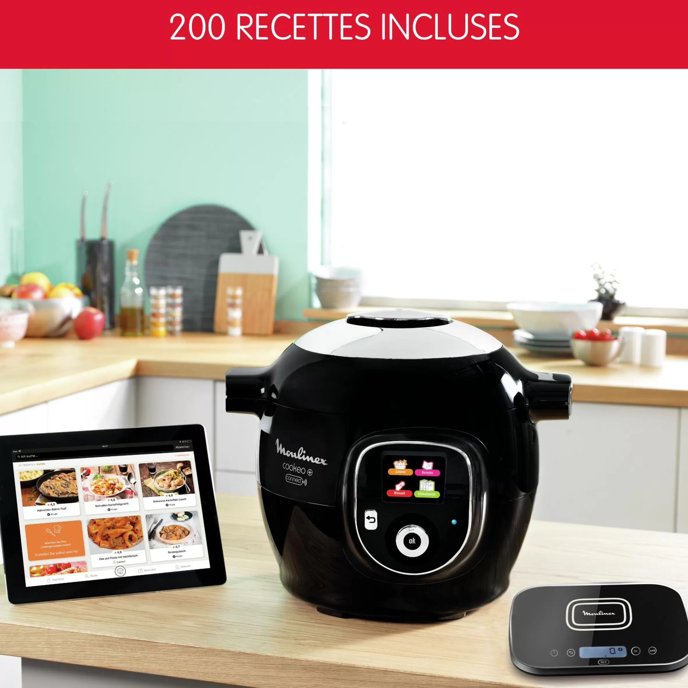 Cookeo + Connect, Multicuiseur Connecte, 6L (2/6 Pers.), Balance De Cuisine-Moulinex Fashion