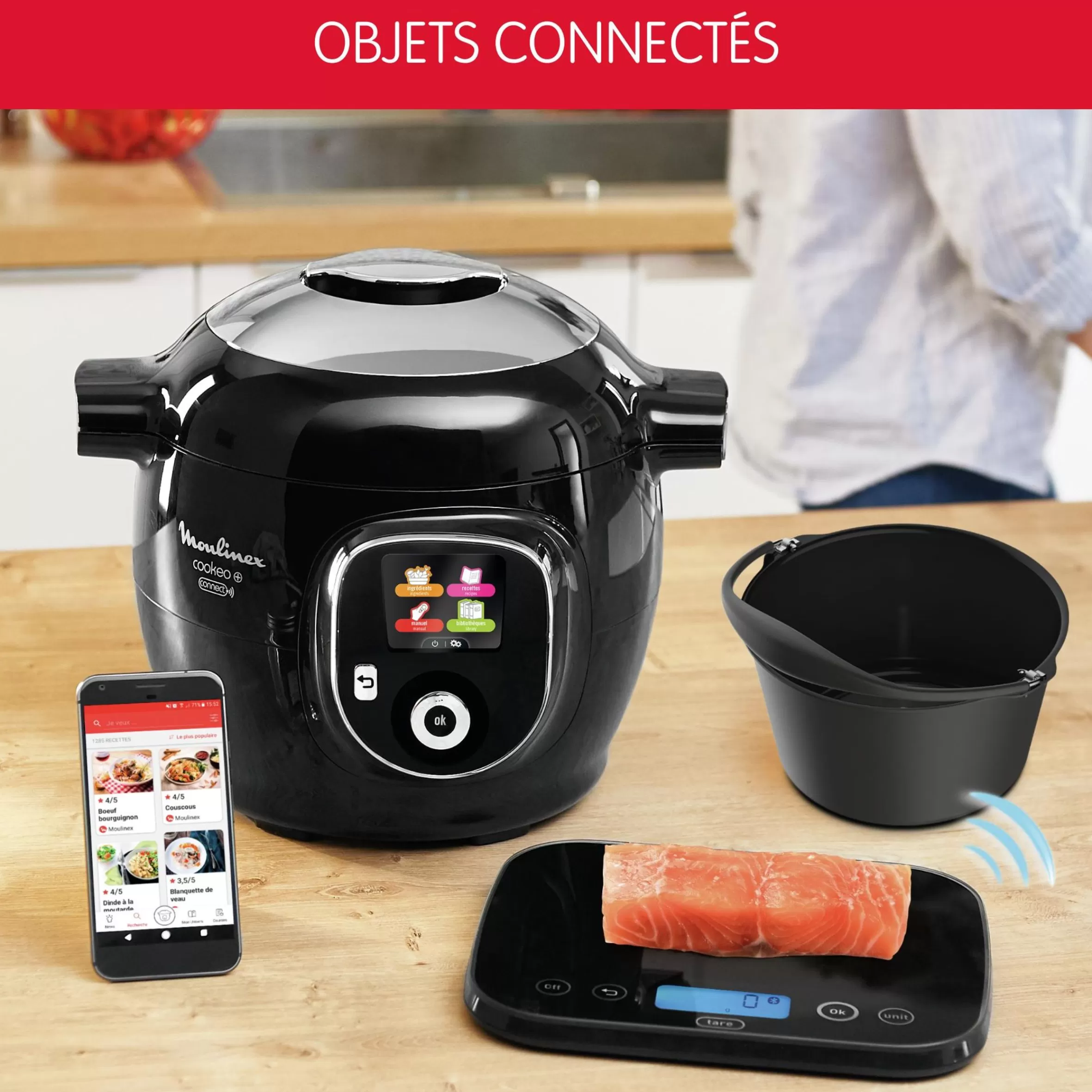 Cookeo + Connect, Multicuiseur Connecte, 6L (2/6 Pers.), Balance De Cuisine-Moulinex Fashion
