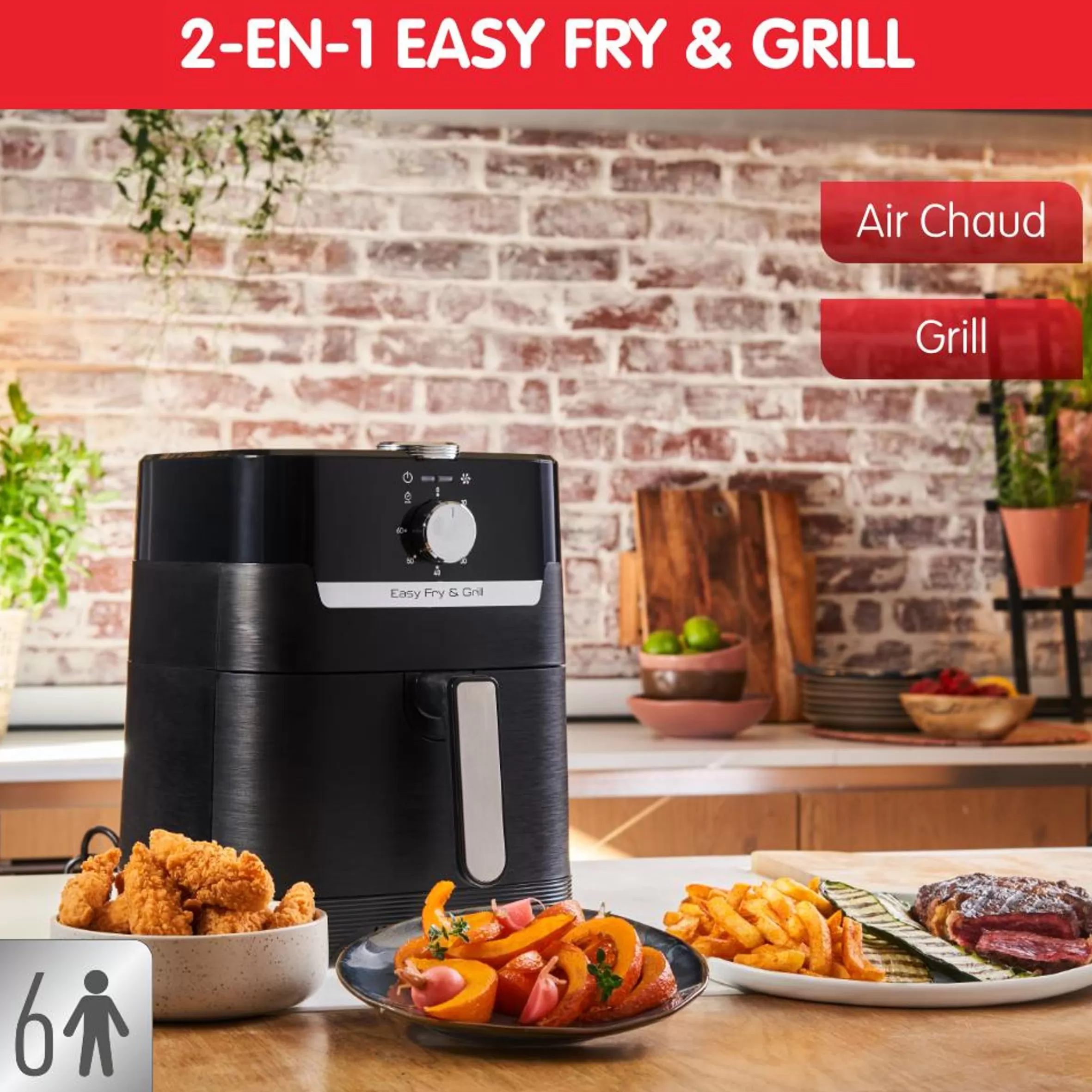 Easy Fry & Grill, Friteuse Sans Huile 4,2L (6 Pers.), Air Fryer, Grill-Moulinex Shop