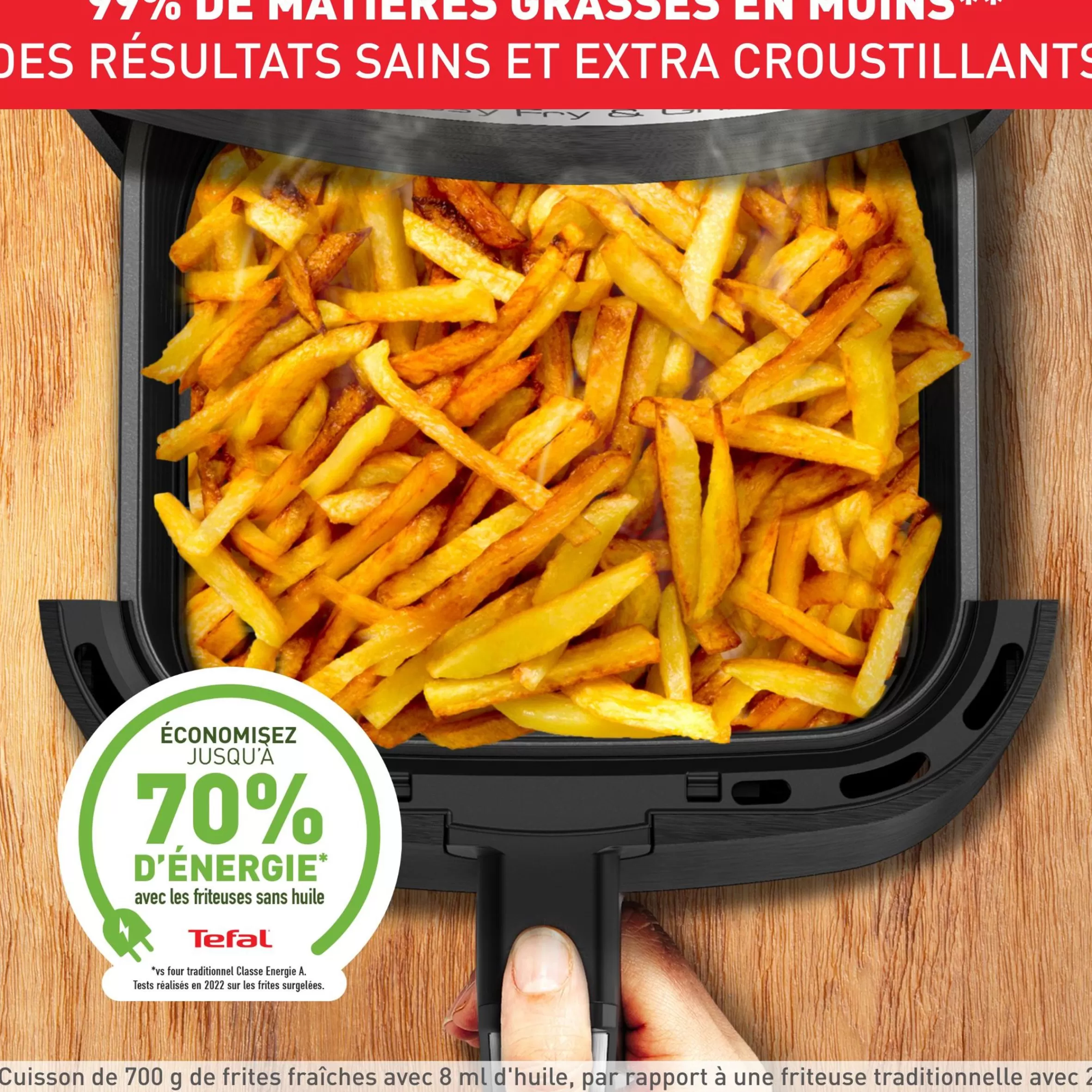 Easy Fry & Grill, Friteuse Sans Huile 4,2L (6 Pers.), Air Fryer, Grill, 8 Prog.,-Moulinex Shop