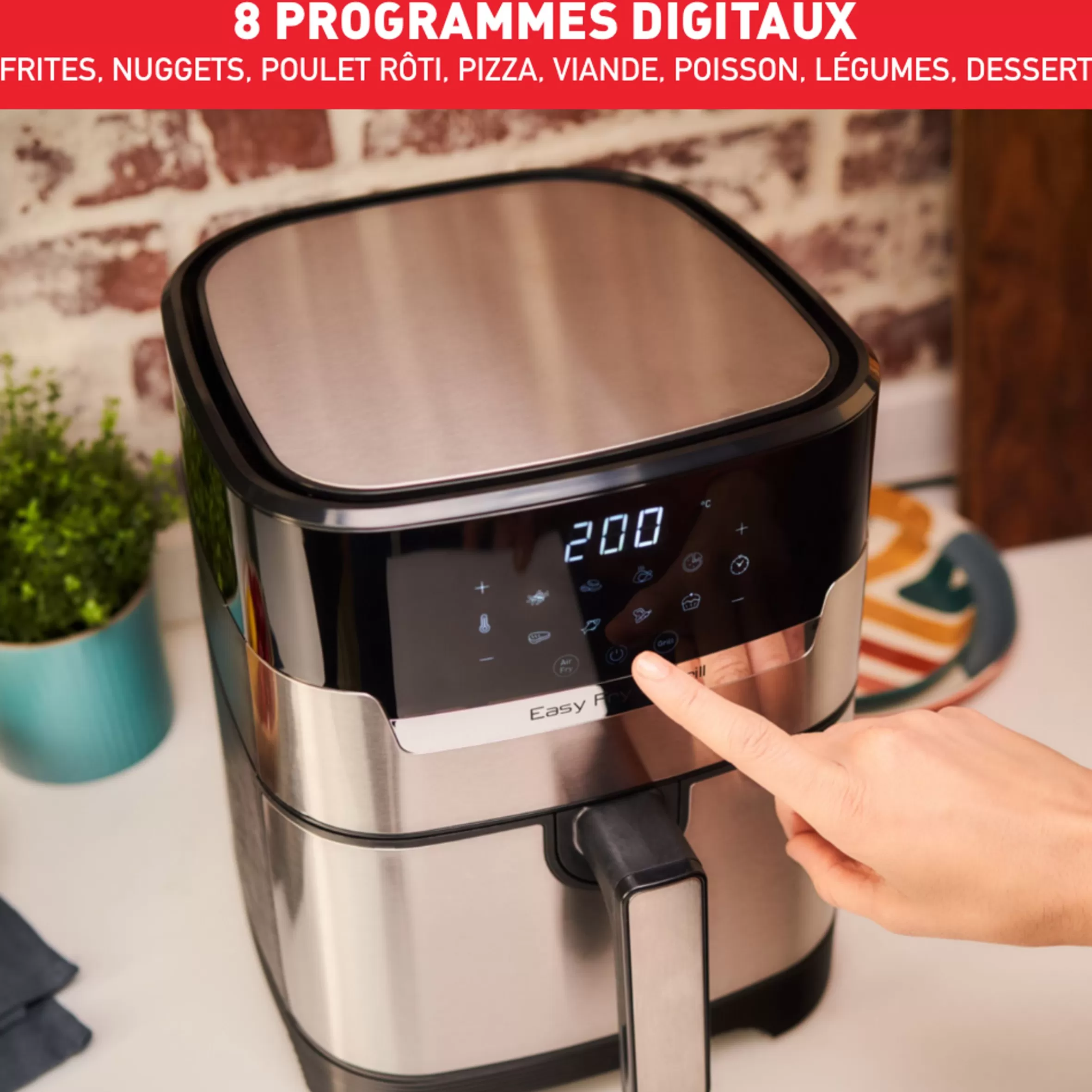 Easy Fry & Grill, Friteuse Sans Huile 4,2L (6 Pers.), Air Fryer, Grill, 8 Prog.,-Moulinex Shop