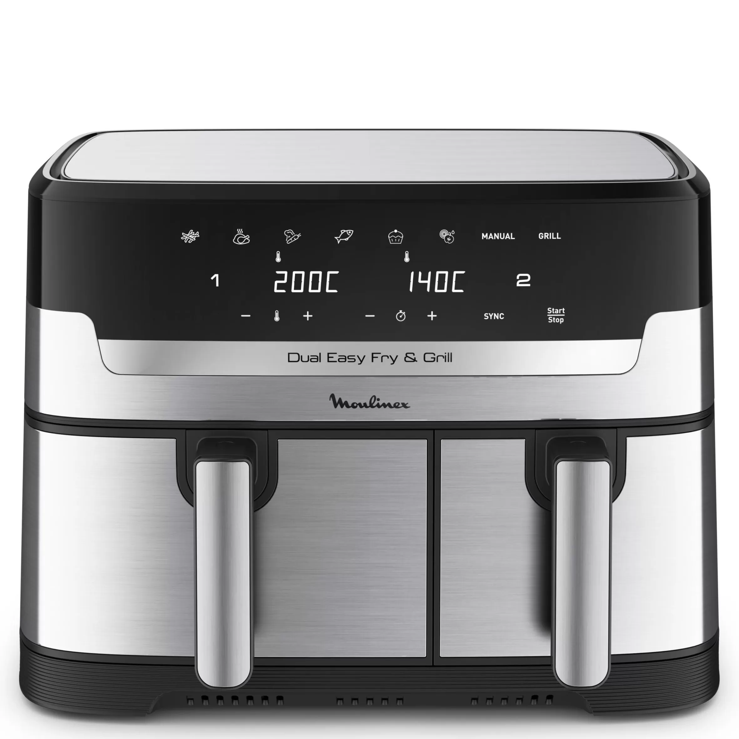Friteuse A Air Dual Easy Fry & Grill 8,3 L En Acier Inoxydable-Moulinex Clearance