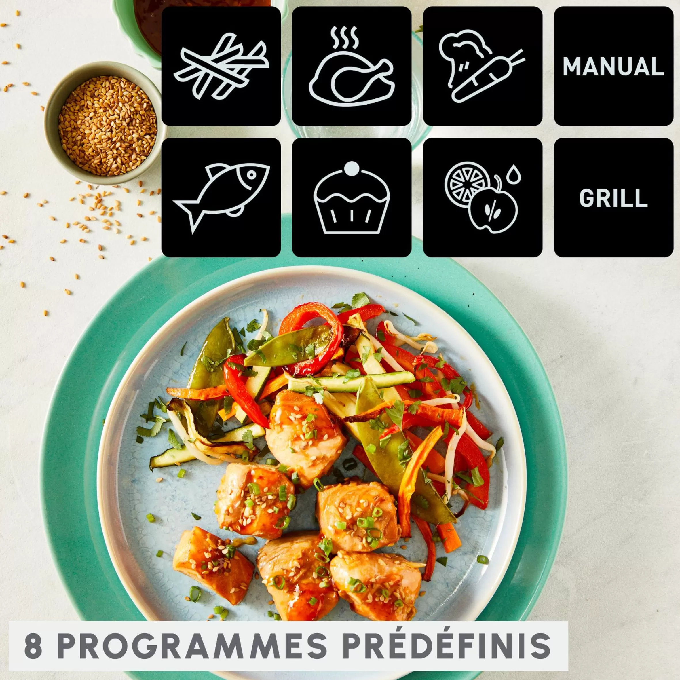 Friteuse A Air Dual Easy Fry & Grill 8,3 L En Acier Inoxydable-Moulinex Clearance