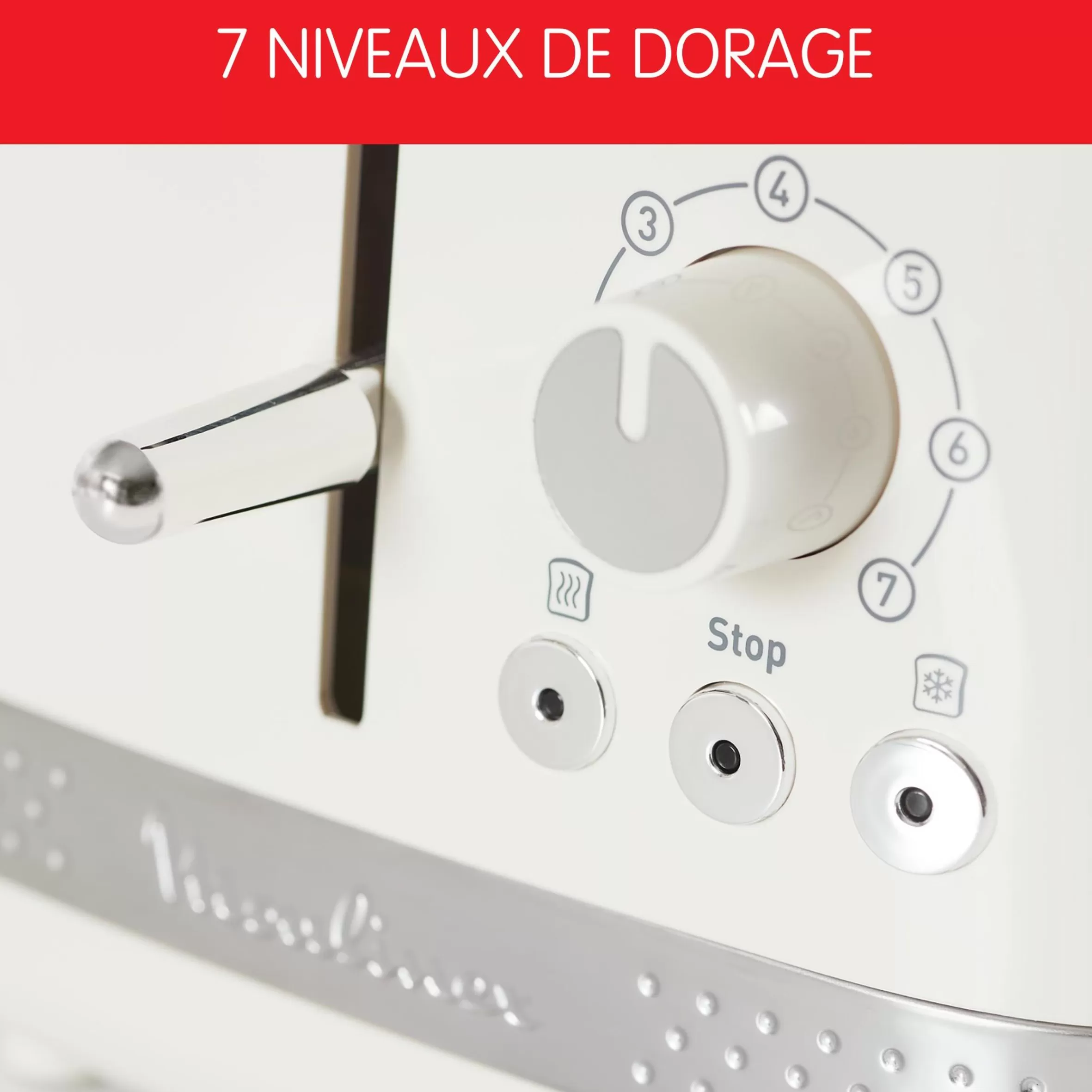 Grille-Pain Soleil Ivoire 2 Fentes Larges, Design Retro, 7 Niveaux De Dorage-Moulinex Hot