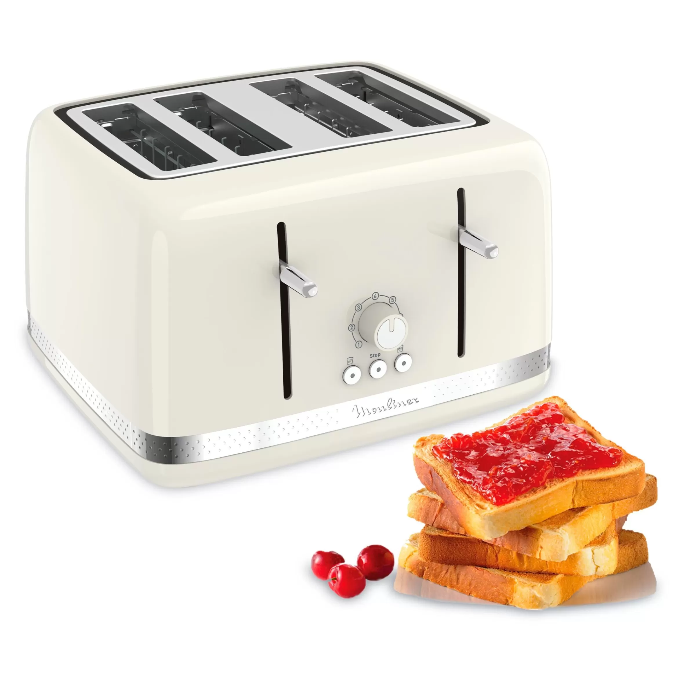 Grille-Pain Soleil Ivoire 4 Fentes Larges, Design Retro,1 700 W-Moulinex Best Sale