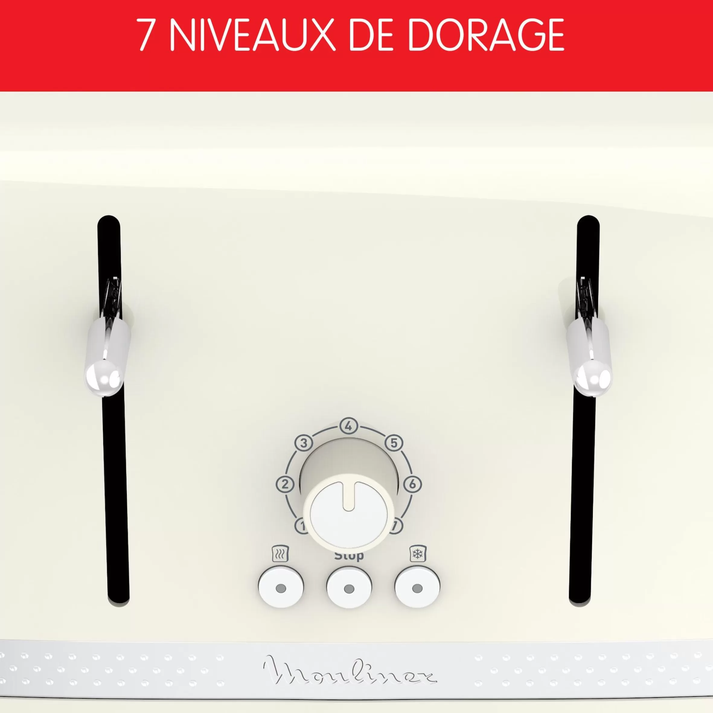 Grille-Pain Soleil Ivoire 4 Fentes Larges, Design Retro,1 700 W-Moulinex Best Sale